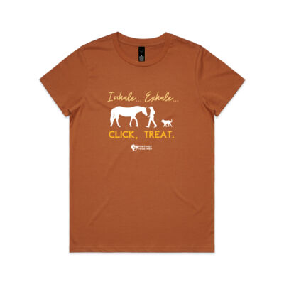 Inhale exhale click treat - Womens Maple Tee Thumbnail