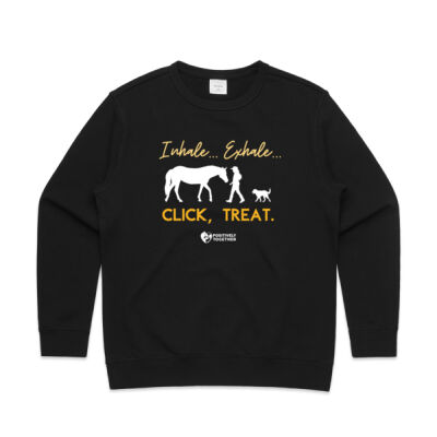 Inhale exhale click treat - Womens Premium Crew Thumbnail