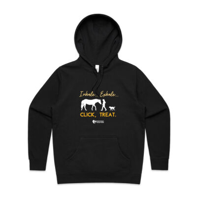 Inhale exhale click treat - Womens Stencil Hood Thumbnail