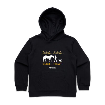 Inhale exhale click treat - Kids Supply Hoodie Thumbnail