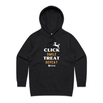 Click treat smile repeat! (dog) - Womens Supply Hood Thumbnail