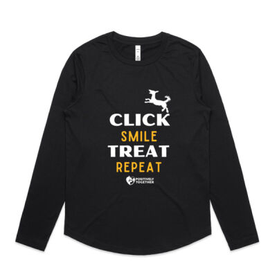Click treat smile repeat! (dog) - Womens Curve Longsleeve Tee Thumbnail