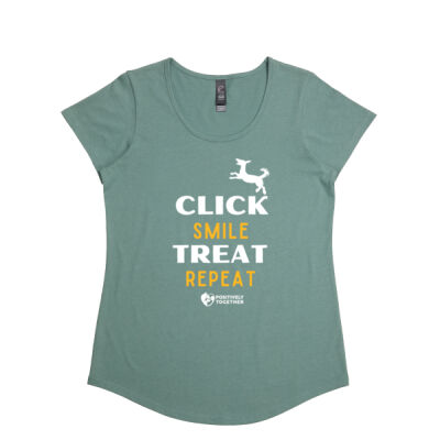 Click treat smile repeat! (dog) - Womens Stacy Tee Thumbnail