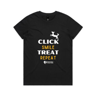 Click treat smile repeat! (dog) - Womens Maple Tee Thumbnail