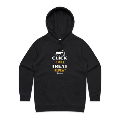 Click treat smile repeat! (horse) - Womens Supply Hood Thumbnail