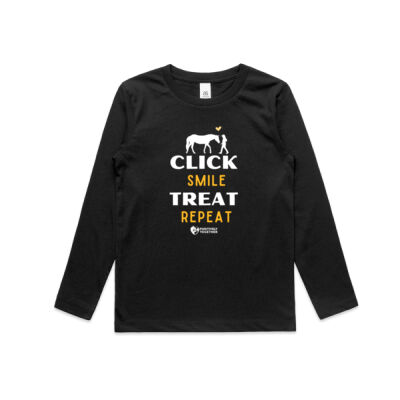 Click treat smile repeat! (horse) - Kids Longsleeve Tee Thumbnail