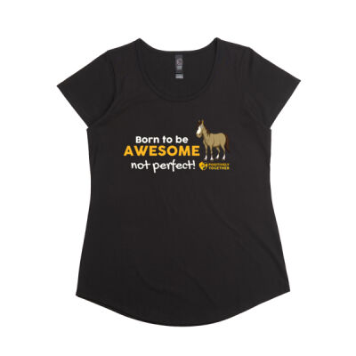 Born to be awesome HORSE  - Womens Stacy Tee Thumbnail