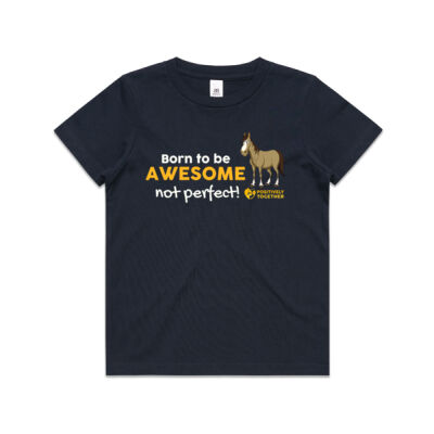 Born to be awesome HORSE  - Kids Youth T shirt Thumbnail