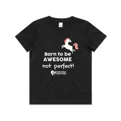 Born to be Awesome UNICORN  - Kids Youth T shirt Thumbnail