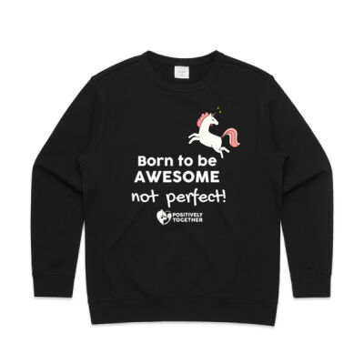Born to be Awesome UNICORN  - Womens Premium Crew Thumbnail