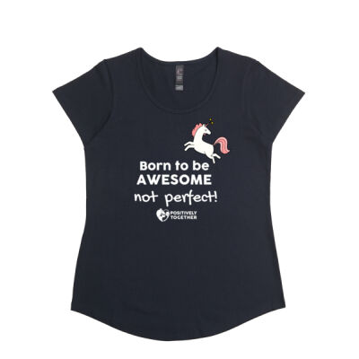 Born to be Awesome UNICORN  - Womens Stacy Tee Thumbnail