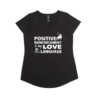 Positive reinforcement is my love language (HORSE)  - Womens Stacy Tee Thumbnail